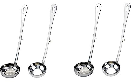 LIFKOME 4 Stück Hot Pot Skimmer Löffel Geschlitzte Pfanne Schaumlöffel Für Suppenlöffel Schöpfkellen Hot Pot Löffel Sieb Rostfrei Metall Loch-ness-monster Haushalt