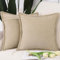 Madizz 2er Set Fransen Chenille Schlicht Zierkissenbezüge Modern Kissenbezug Kissenhülle Sofakissen Lendenkissen für Sofa Schlafzimmer Kamel 50x50 cm
