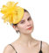 Brawlady Sinamay Fascinator-Hut mit Blume, Federn, Kopfbedeckung, 569 Gelb, Einheitsgröße-L