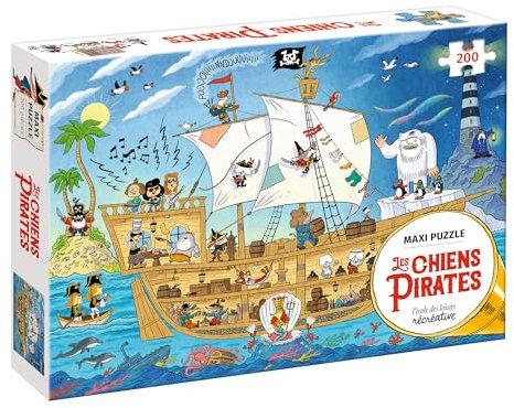 Maxi-Puzzle, Piraten-Hunde, 200 Teile