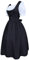 Oktoberfest Damen Outfit | Trachtenrock Dirndl Hochgeschlossen Trachtenmode Midi Schlicht Dirndlkleid Boho Schürze Lang Drindl Trachten Tracht Schuhe Sommer Trachtenkleider (Schwarz, L)