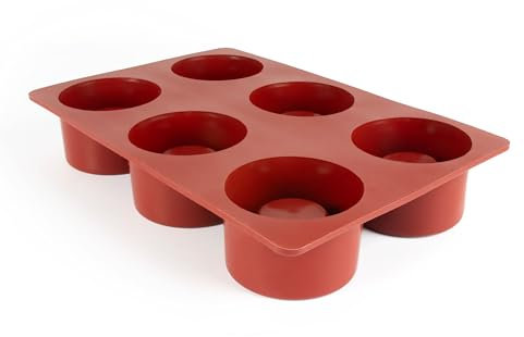 Maé - Moule Savarin avec Puits 6 Alvéoles Ø75X45mm - Silicone Alimentaire Premium Anti-Adhérent - Souple, Démoulage Facile & Net - Convient -45°C/+280°C - 160ml