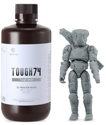 RESIONE Robustes Resin für 3D Drucker - 405 nm UV-härtende Fotopolymerharz Resin - Ultra Tough 3D Drucker Resin Mit Dauerhafte Schlagfestigkeit Verschleißfest für Actionfiguren Miniaturmodelle - Grau