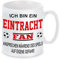 Fussball Tasse | Ich bin ein Eintracht Fan - Ansprechen während des Spiels auf eigene Gefahr | Keramiktasse für Fußballfans | Spülmaschinenfest | hochwertiger Druck