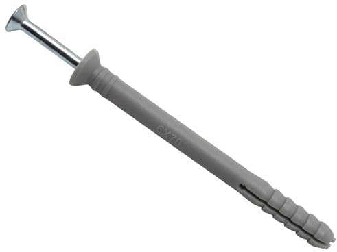 MasonMate MAMHF670 Nylon Hammer-in Fixing 6 70mm Box of 100, Grey