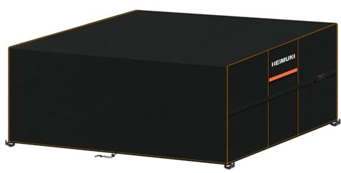 HEIMUNI Housse Table de Jardin, 220x140x75cm Housses pour Mobilier de Jardin 420D Oxford Bache Table de Jardin Imperméable Anti-UV, Housse de Protection Salon de Jardin pour Table, Chaise et Canapé