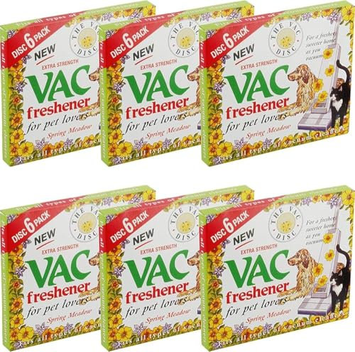 6 x Packs of New Vac Disc Freshener for All Vacuums Cleaners - Spring Meadow - 36 Disc Air Fresheners