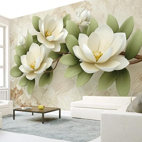 Fototapete Orchideen Fototapete 3D Vliestapete Moderne Design Wandtapete Küche Flur Wohnzimmer Büro Badezimmer Kinderzimmer 300cm×210cm(Breite x Höhe)