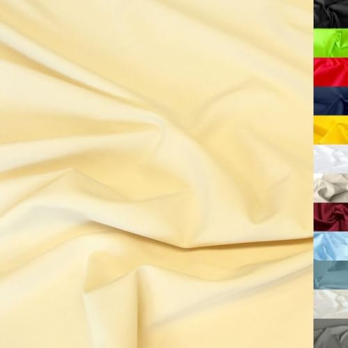 TOLKO 50cm Baumwollstoff Meterware uni | Popeline Stoff aus ÖkoTex Baumwolle | Kleiderstoff Dekostoff Vorhangstoff Bezugsstoff Patchwork Kinder Stoffe zum Nähen (Tropischer Sand)