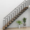 Treppengeländer Innen und Außn Schwarz, Treppengeländer U Form,Metall Handlauf Treppe für Treppen Terrass Flure Wohnungen Villen,Geländer Seitliche Montage (Schwarz, 45cm)