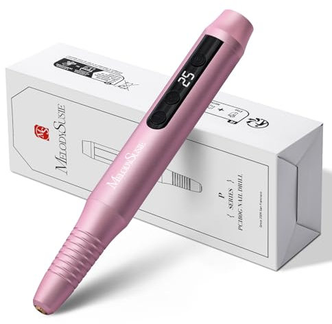 MelodySusie Cordless Nail File,PC180G Electric Nail Drill for Acrylic Gel Nails 25,000RPM Professional Portable Nail Efile Manicure Pedicure Polishing Tool with Nail Drill Bits,Sanding Bands, Rose