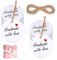 JIYIN 100 Stück Geschenkanhänger, 3cm Weiße Hängeanhänger “Hand Made with Love” Kraftpapier Anhänger Etiketten mit 20 m Juteschnur für Party Geburtstag Valentinstag Christmas Basteln