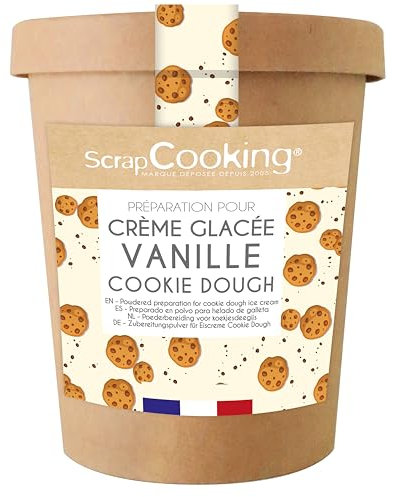 ScrapCooking - Préparation pour Crème Glacée Vanille Cookie Dough 110 g - Mix en Poudre pour faire ses Glaces Maison - Cuisine Pâtisserie - Fabriqué en France - 8549