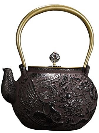 Traditionelle Teekanne aus Gusseisen, 1300 ml, Teekessel, Herd, Holzofen, praktisch, stabil für kochendes Wasser, Tee-Eltern, Geschenk, Teekannen, Oktopusfüße