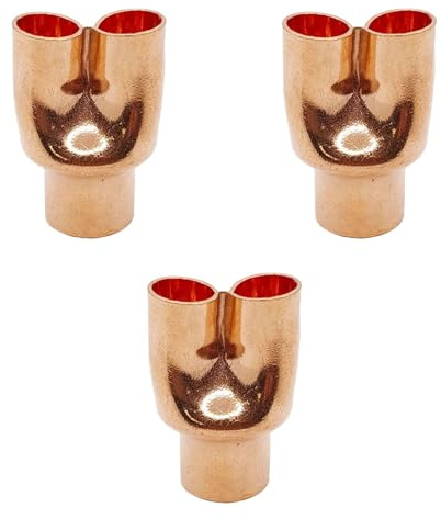 3 Stück Tee Y Typ Kupfer Fitting Schweißen Joint Split Union Kreuzung für HVAC, Klimaanlage Kälteanlage (10 * 8 * 8mm)