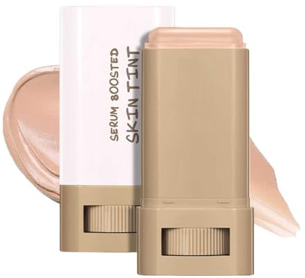 Serum-Boosted Foundation Stick mit Hyaluronsäure & Vitamin E – Leichter Hauttönung mit Deckkraft, Feuchtigkeitsspendend für Trockene Haut, 6 Farben (18g) (E, 18G)