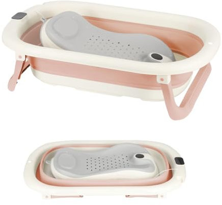 Faltbare Babybadewanne, Babybadewanne, faltbar, mit Kissen, Babywanne, Reduzierer für Babys, Badewanne für Babys von 0 bis 36 Monaten, tragbare Babybadewanne