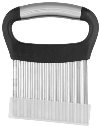 Culinavog Cortador Ondulado de Patatas, Cuchillo de Acero Inoxidable con Mango Ergonómico y Funda Protectora, Cuchilla para Papas Fritas, Verduras, Frutas
