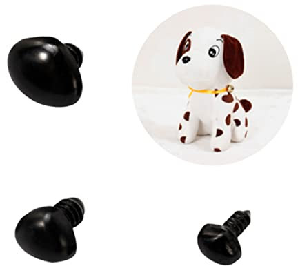 Veemoon Naso di Bambola a Vite Nero 10 Mm, 200 Pezzi Set di Accessori per Peluche Fai da Te, Materiali per La Fabbricazione di Bambole, Decorazioni Artigianali per Giochi e Progetti Scolastici