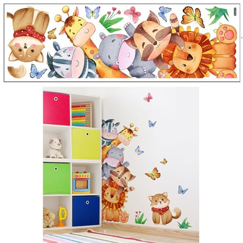 Syiyunran Wandaufkleber Kinderzimmer Tier Wandtattoo Wanddeko Wandsticker - 1 Stück, 30 X 90 CM, Selbstklebendes für das Kinderzimmer, Wanddekoration Kindergärten und Kindertagesstätten