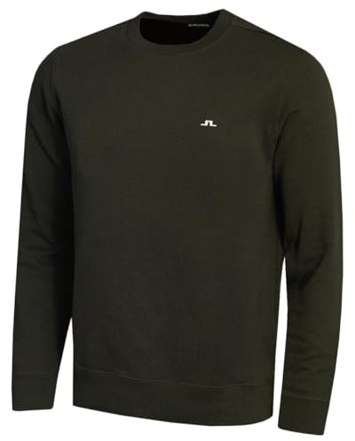J.Lindeberg Mens M Crew Neck Long Sleeve Sweater - Forest Green - XXL