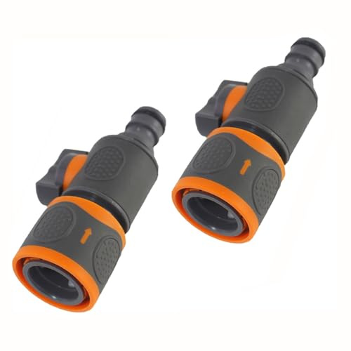 2 PCS Quick Release In Line Shut Off Valve,Hose Connectors for 1/2 Inch Garden Hose,Garden Hose Shut Off Valve Pipe Tap Connector with Switch,Plastic Hose Coupling Adaptor for Water Flow Control