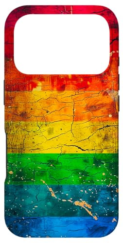 Hülle für iPhone 17 Pro Distressed Rainbow LGBTQ Pride Flagge Grunge