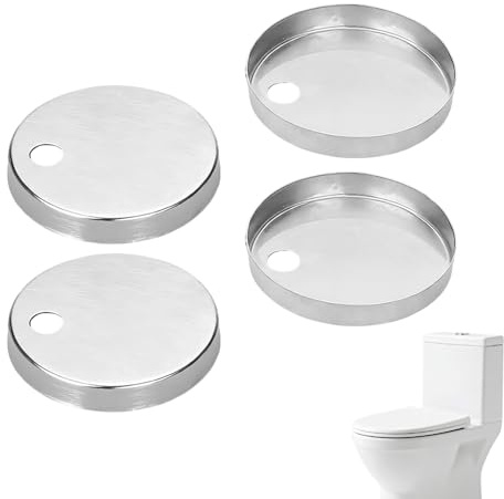 Optimized Toilet Seat Hinges (4Pcs) - 60mm Quick Release Stainless Steel Fasteners with Decorative Silver Covers, Durable Toilet Seat Fittings & Fixings for Secure WC Installation