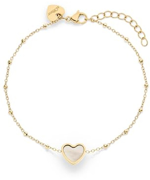 s.Oliver Damen Schmuck – Halsketten, Armbänder & Ohrstecker mit Perlmutt-Herz Anhänger in verschiedenen Farben – zeitlos, modern und alltagstauglich - Geschenkidee