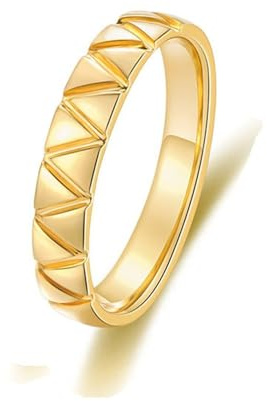 Gold Ring 18K Herren, Hochzeitsringe Geometrisch Gelbgold Gr.66 (21.0) 750 Gelbgold