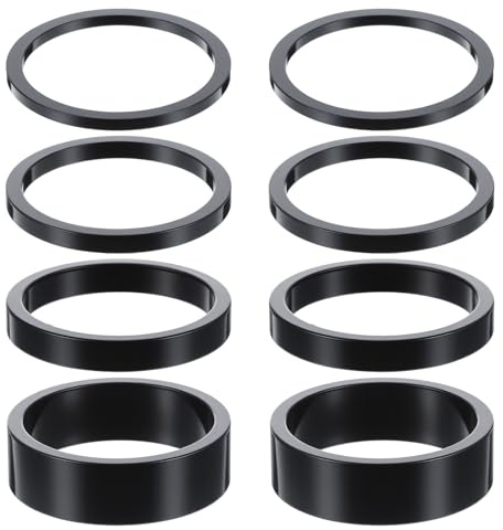 Ajcotahm 7/8/10 Pcs Bicycle Headset Spacer, Aluminum Alloy Bike Headset Stem Spacers Threadless Fork Washer Fit for 1 1/8-Inch Stem (2mm 3mm 5mm 10mm)