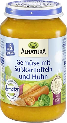 Alnatura Demeter Bio Gemüse-Süßkartoffel-Huhn, glutenfrei, 6er Pack (6 x 190 g)