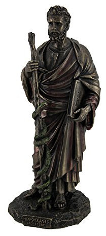 Veronese Design Hippokrates Statue griechischer Vater der Medizin mit Buch und Stab, Bronze-Finish