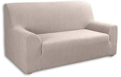 Tural – Beige Elastischer Sofabezug 1 Sitzer (Sessel Größe) (70-100cm) Valeta. Sofa-Überwürfe Sesselbezug Sesselhusse Sofaüberwurf. Erhältlich Größen.