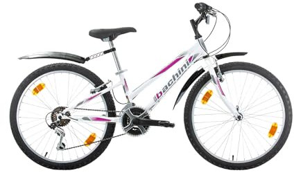 Multibrand, PROBIKE Adventure, 24 Zoll, 290mm, Mountainbike, 18 Gang, Schutzblech-Set, Für Damen, Kinder, Junioren (Weiß (with Mudguard Set))
