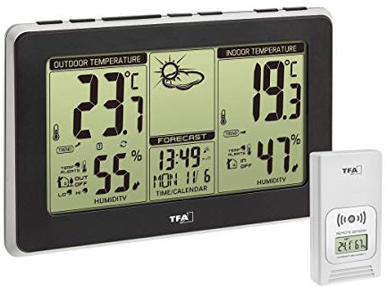 TFA Dostmann 35.1151.01 Mondo - Stazione meteorologica Wireless (Nero)