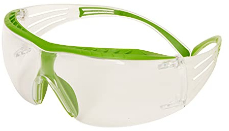 3M SecureFit 400X Safety Glasses, Green/Clear frame, Scotchgard Anti-Fog/Anti-Scratch Coating (K&N), Clear Lens, SF401XSGAF-GRN-EU