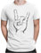 PAPAYANA Herren T-Shirt - Heavy Metal Hand Motiv - Funshirt Regular Fit - Rock Musik Punk - Weiß - Medium