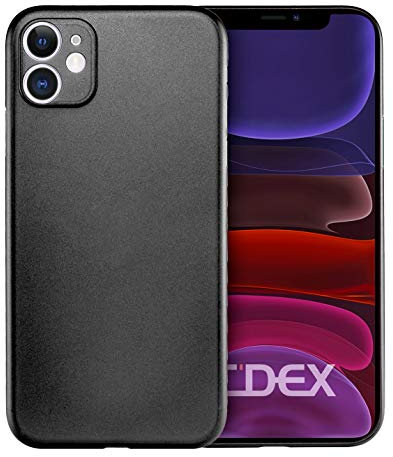 doupi UltraSlim Hülle kompatibel für iPhone 11 (6,1 Zoll), Ultra Dünn Fein Matt Handyhülle Cover Bumper Schutz Schale Hard Case Taschenschutz Design Schutzhülle, schwarz
