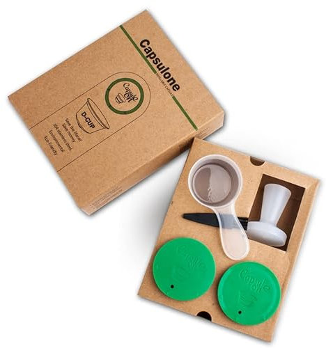 Capsulone Stainless Steel Refillable Coffee Capsule fit for Dolce Gusto cafe maker Cream Reusable Coffee Pods Metal Permanent Coffee filter Compatible with Nescafe Dolce Gusto with 1 tamper