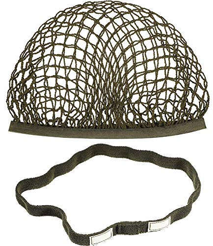 WWII Army Helmnetzabdeckung Mit Katzenaugen Bandgreen Für Stahlhelmnetz Vom Typ M1 / M88 / M35 / MK2 / Mich (Nicht Im Lieferumfang Enthaltener Helm)