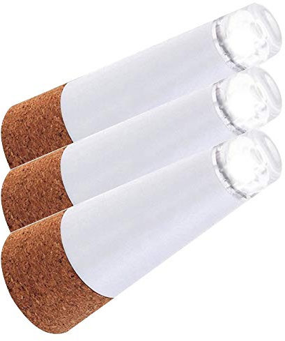 Esoes Wankd 3 Piezas Luz LED Recargable Botella Luces LED Recargables USB Luz de Corcho Botella de Vino Vacía Lámpara para Luz de Velas Cena Hogar Fiesta Decoración (Blanco)
