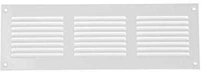 Griglia d'aria in acciaio per il ritorno dell'aria, ideale per soffitto e parete laterale, HVAC, con schermo anti-insetti (30 x 10 cm, bianco)