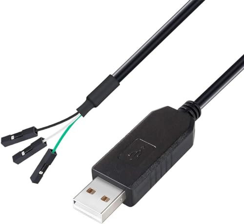 DTECH FTDI USB zu TTL Seriell Adapter 3.3V Debug Kabel TX RX Signal 3 Pin Buchse FT232RL Chip für Windows 10 8 7 Linux MAC OS (1m, Schwarz)