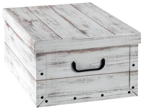 Aufbewahrungsbox Aufbewahrungskiste | Karton | Holzoptik | mit Deckel