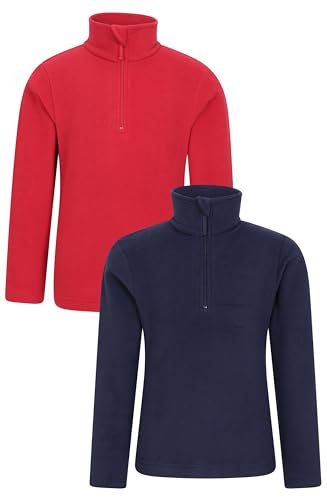 Mountain Warehouse Camber Kids Fleece - Multipack Girls & Boys Sweater, Microfleece, Lightweight, Quick Dry - Best for Camping, Outdoors, Travelling & Hiking Navy (Multipack 01) 3-4y