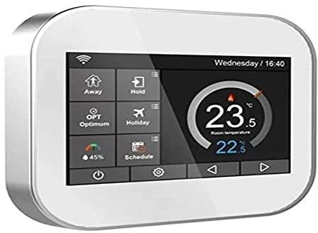 Termostato Wifi con Display LCD a Colori Touch Screen per Caldaia gestibile tramite APP con possibilità di tarare la temperatura