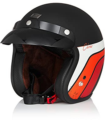 ORIGINE Öffnen 3/4 Motorradhelm Retro-Stil Jethelm Vintage ECE 22-05 Zertifizierung mit Sonnenblende