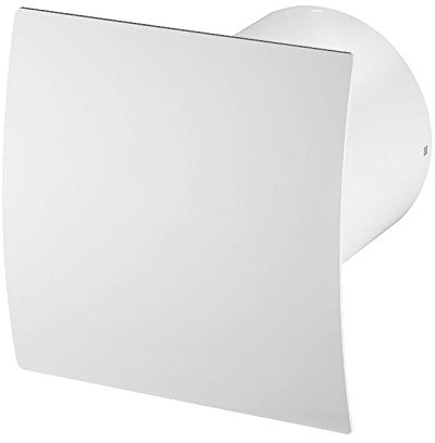 Prostko Bathroom Extractor Fan - 100mm / 125mm - with Modern Front Panel - Kitchen Ventilators (125MM / 5'' Turbo KWT with Timer, White - PEB)