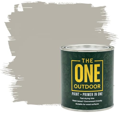 THE ONE Outdoor Paint - Stone, 1 Litre | Durable Exterior Paint for Wood, Metal & Masonry | Weather Resistant Finish